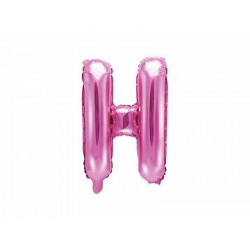 Balon foliowy Litera "H", 35cm, ciemny różowy