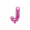 Balon foliowy Litera "J", 35cm, ciemny różowy