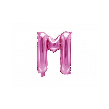 Balon foliowy Litera "M", 35cm, ciemny różowy