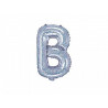 Balon foliowy Litera "B", 35cm, holograficzny
