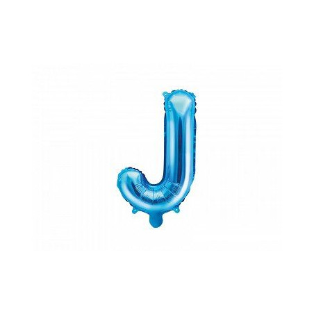 Balon foliowy Letter "J", 35cm, niebieski