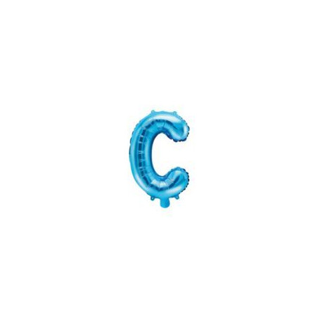 Balon foliowy Litera "C", 35cm, niebieski