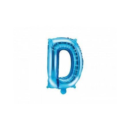 Balon foliowy Litera "D", 35cm, niebieski