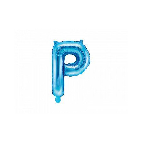 Balon foliowy Litera "P", 35cm, niebieski