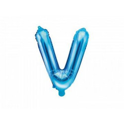 Balon foliowy Litera "V", 35cm, niebieski