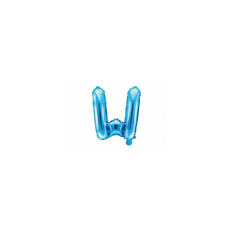Balon foliowy Litera "W", 35cm, niebieski