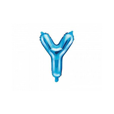 Balon foliowy Litera "Y", 35cm, niebieski