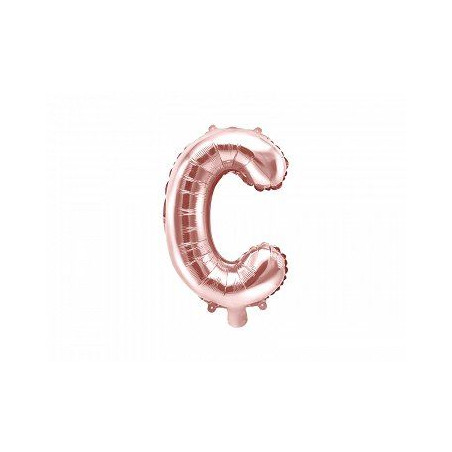 Balon foliowy Litera "C", 35cm, różowe złoto