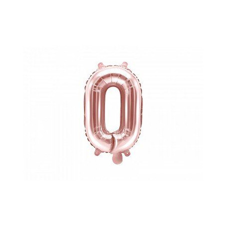 Balon foliowy Litera "O", 35cm, różowe złoto