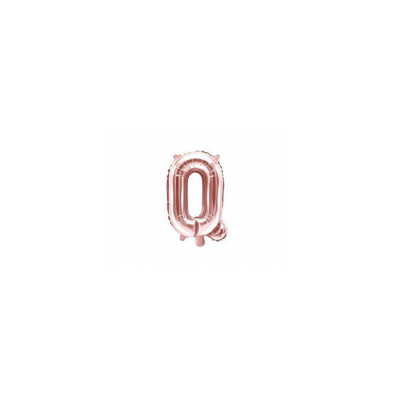 Balon foliowy Litera "Q", 35cm, różowe złoto