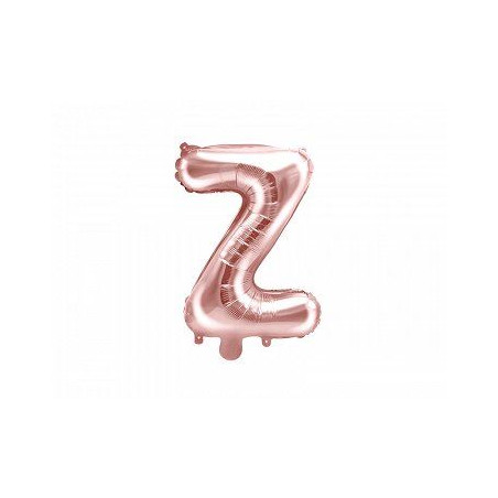Balon foliowy Litera "Z", 35cm, różowe złoto