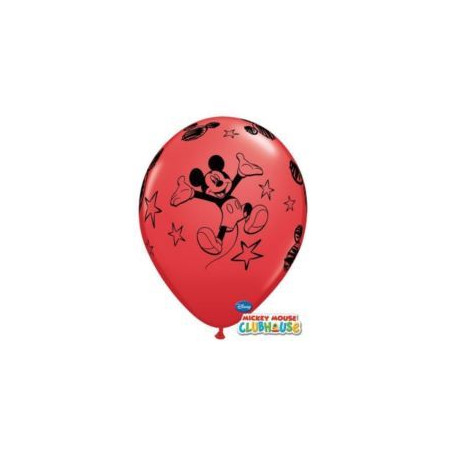 Balon QL 11" z nadr."Mickey" pastel czerwony