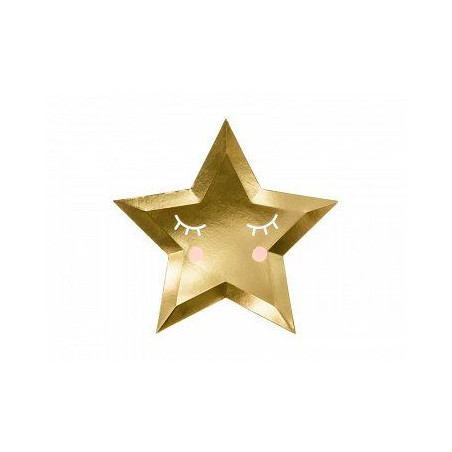 Talerzyki Little Star - Gwiazda, złoty, 27cm (6 sz
