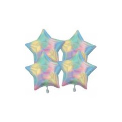 Multi-Pack Iridescent 4 sztuki Star Pastel Rainbow