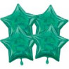 Multi-Pack Iridescent 4 sztuki Star Green balon fo