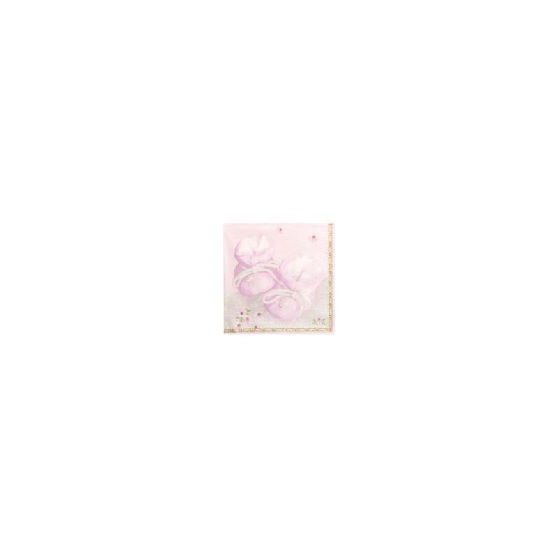 Serwetki Buciki, różowy, 33 x 33cm