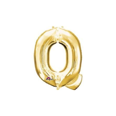 Balon, foliowy literka mini "Q" 25x33, złoty
