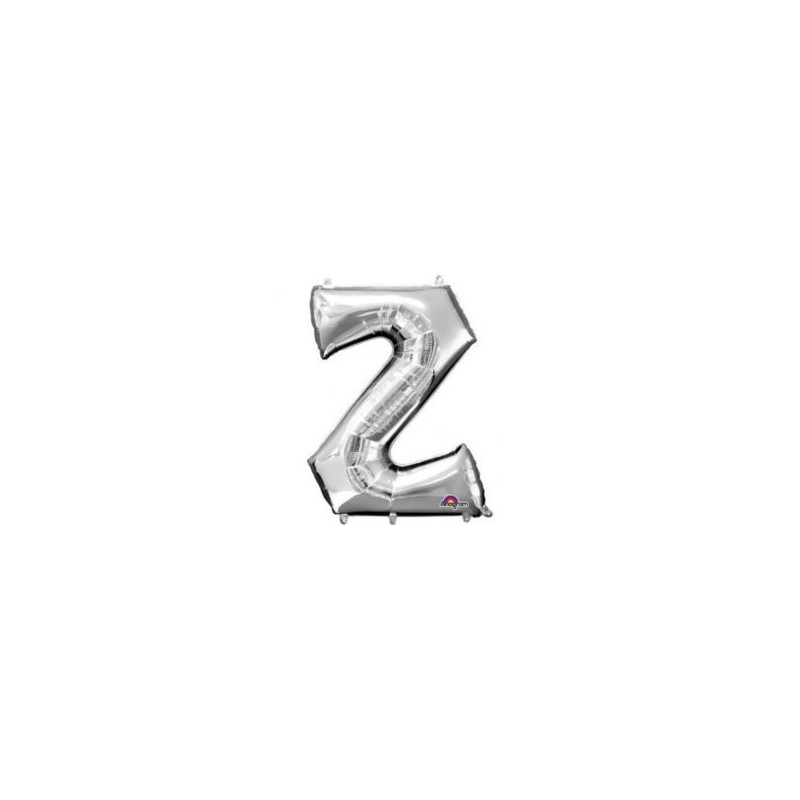 Balon, foliowy literka mini "Z" 25x33 cm Srebrna