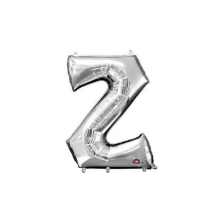Balon, foliowy literka mini "Z" 25x33 cm Srebrna