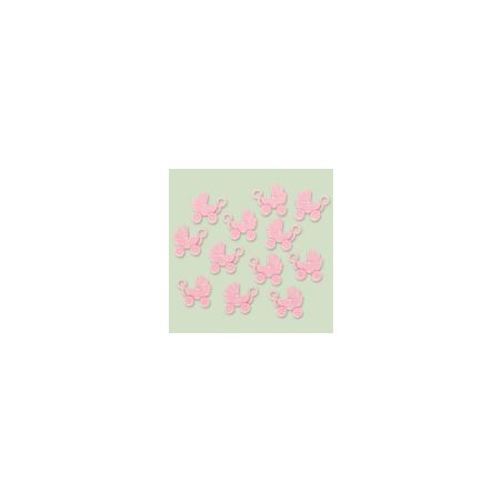 konfetti ozdobne wozek rozowy plastik 4,1 x 3,4