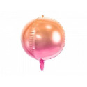 Balon foliowy Kula ombre, różowo-pomarańczowy, 35c