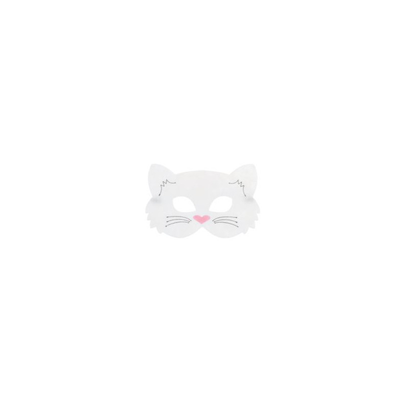 Maska filcowa Biały Kotek, rozm. 11.5 x 18 cm