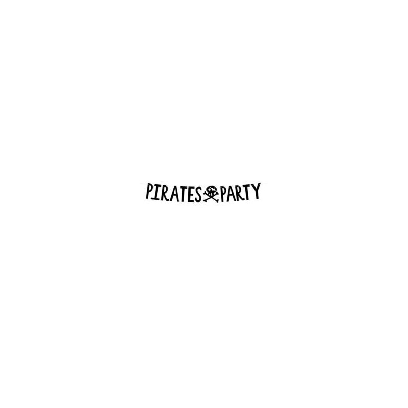 Baner Piraci - Pirates Party, czarny, 14x100cm