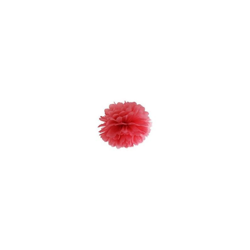 Pompon bibułowy, czerwony 35 cm 1 szt.
