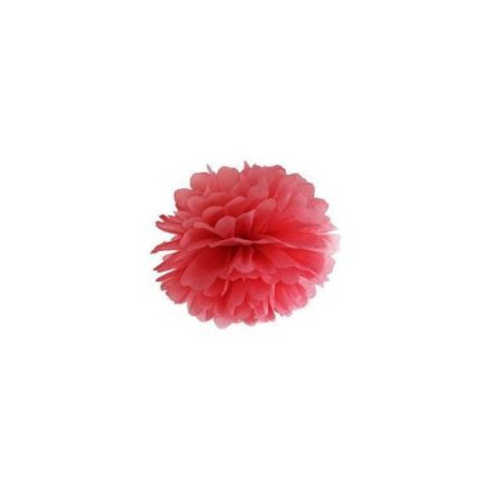 Pompon bibułowy, czerwony 35 cm 1 szt.