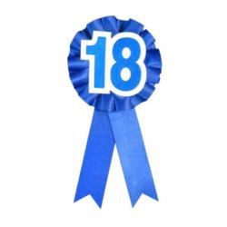 Kotylion urodzinowy "18", niebieski