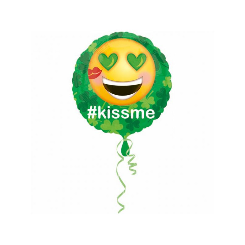 BALON foliowy EMOTIKON emoji ŚWIĘTY PATRYK kiss me