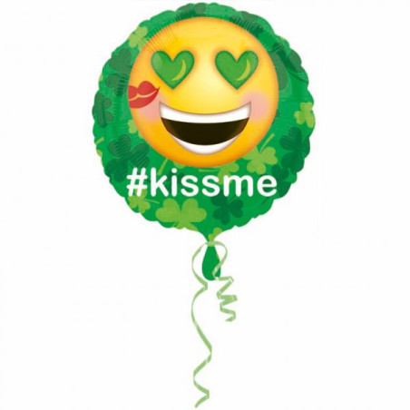 BALON foliowy EMOTIKON emoji ŚWIĘTY PATRYK kiss me