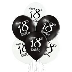 Balony 12" 18. urodziny 6 szt.