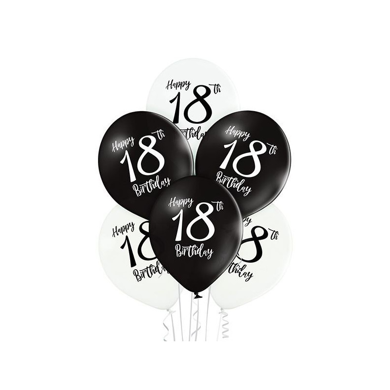 Balony 12" 18. urodziny 6 szt.