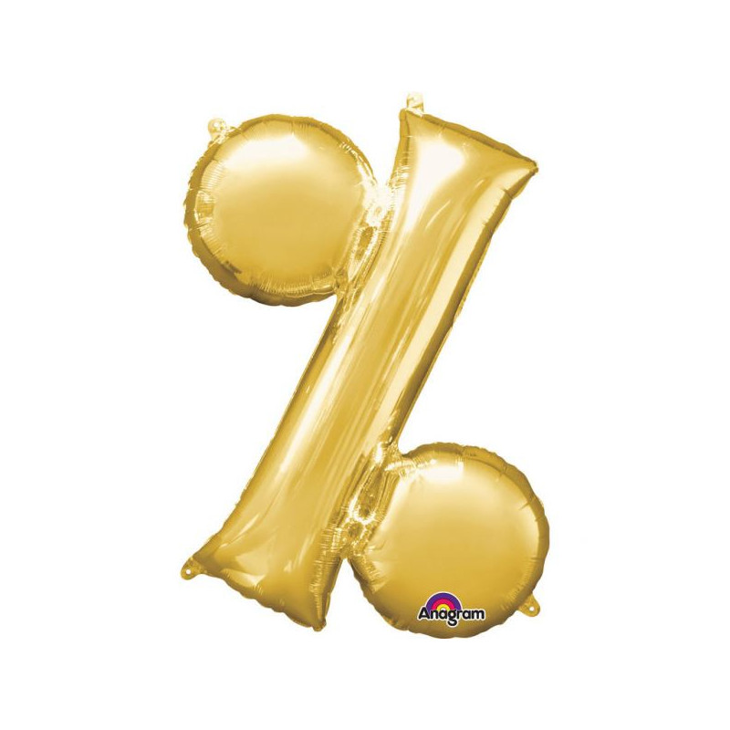 Balon, foliowy symbol "%" złoty 76x96 cm