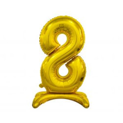 Balon foliowy B&C Cyfra stojąca 8, złota, 74 cm