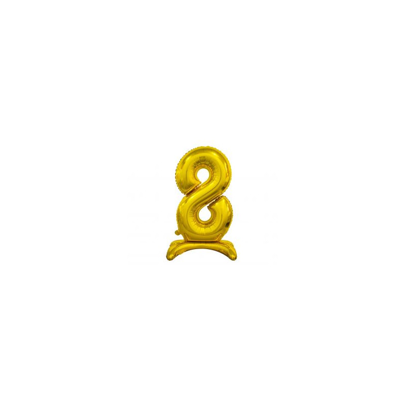 Balon foliowy B&C Cyfra stojąca 8, złota, 74 cm