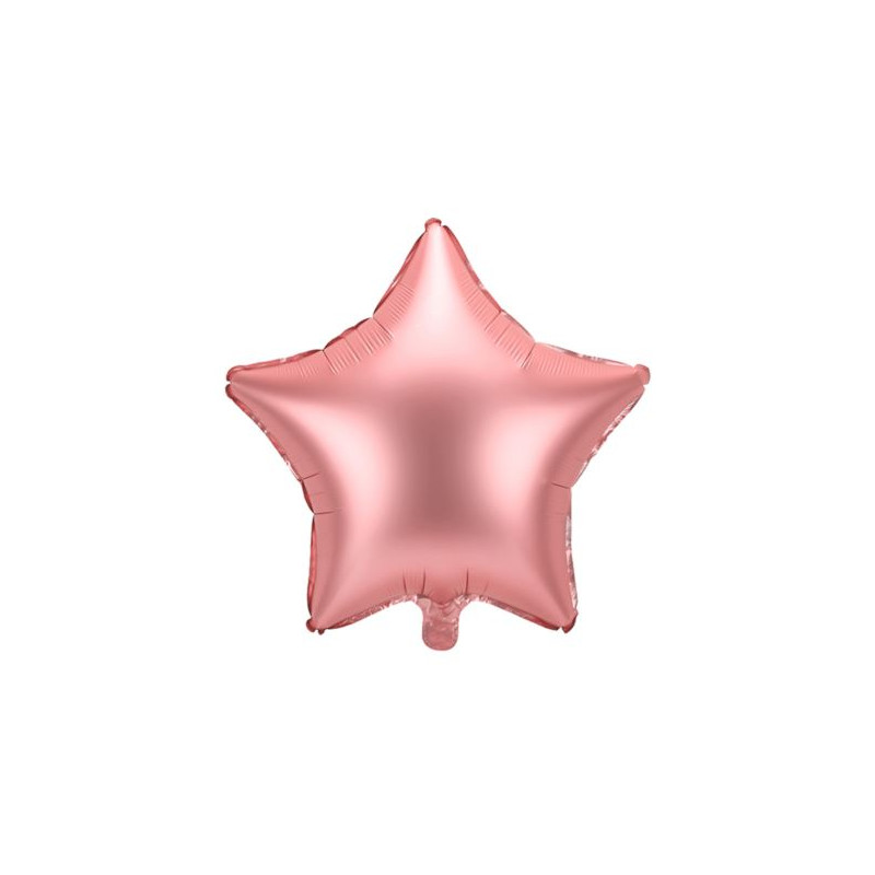 Balon foliowy Gwiazdka, 48cm, różowe złoto 1 szt.