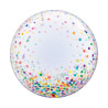 Balon foliowy 24" QL Deco Bubble, kolorowe grochy