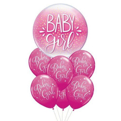 Zestaw balonów baby girl różowe