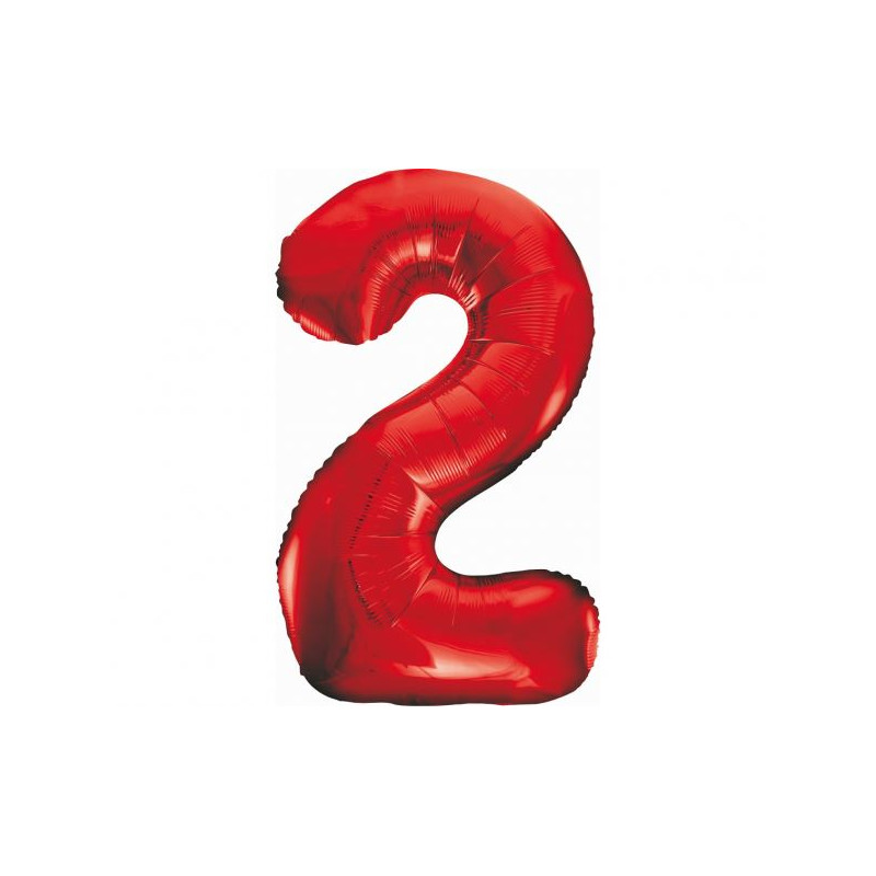 Balon foliowy B&C Cyfra 2, czerwona, 85 cm