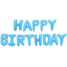 Balon foliowy napis HAPPY BIRTHDAY niebieski