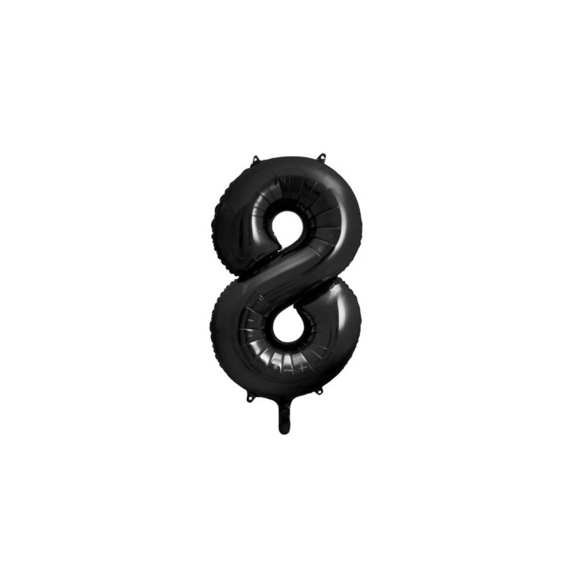 Balon foliowy Cyfra "8", 86cm, czarny