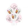 Balony D11 Cute Baby Girl 3C2S 1C4S, 6 szt.