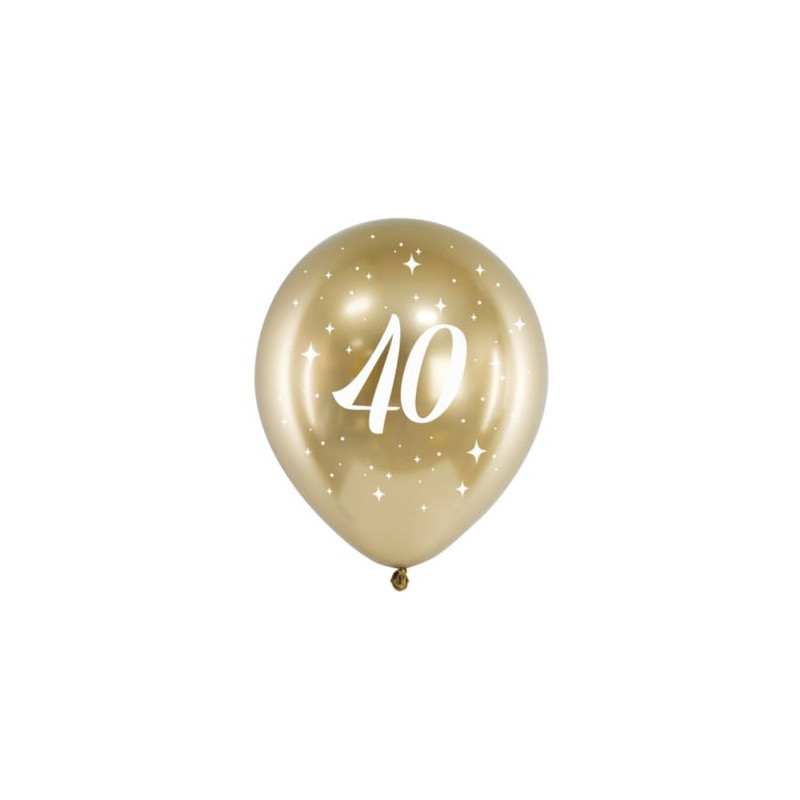 Balony Glossy 30cm, 40, złoty