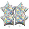 Multi-Pack Iridescent 4 sztuki Star Silver balon f