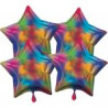 Multi-Pack Iridescent 4 sztuki Star Rainbow balon