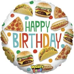 Balon Grabo 21'' Happy Birthday Fast Food