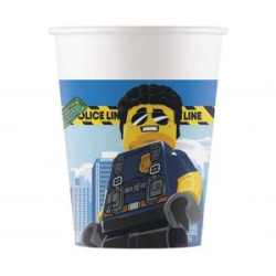 Kubeczki papierowe Lego City, 200 ml, 8 szt.