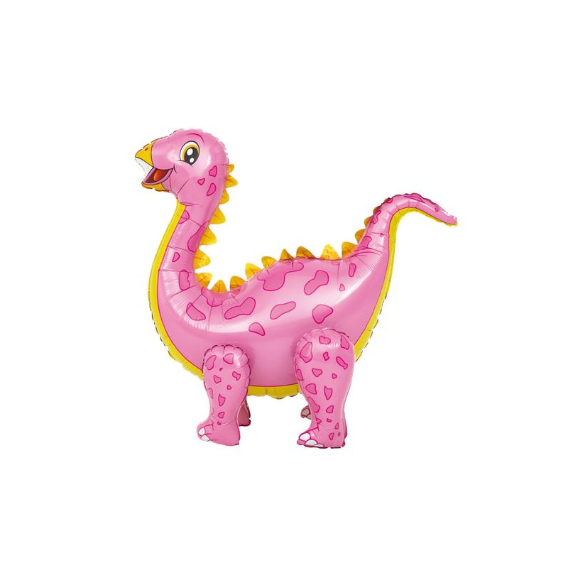 Balon foliowy 3D dinozaur różowy 58cm x 92cm